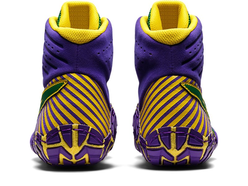 Asics Aggressor 4 メンズ レスリングシューズ ロイヤルブルー 緑 | JP8460-222