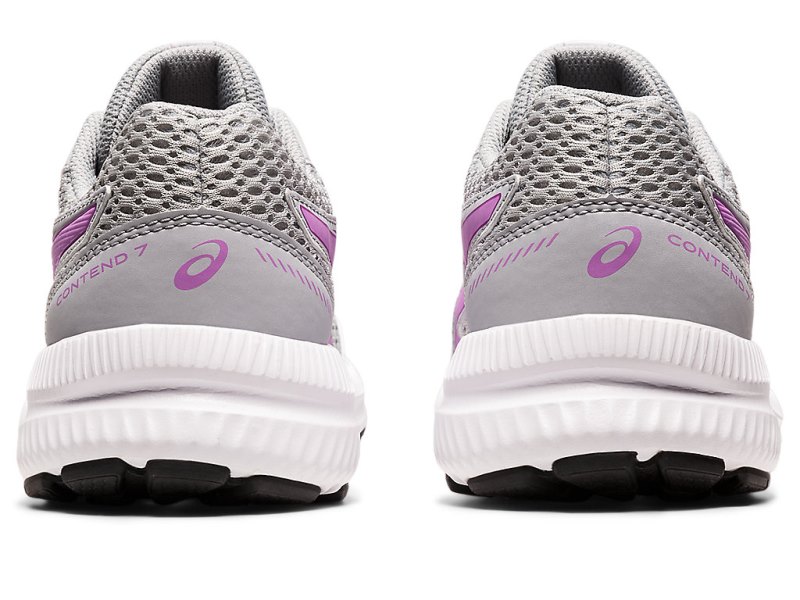 Asics Contend 7 キッズ ランニングシューズ グレー ラベンダー | JP7909-695