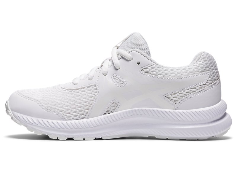 Asics Contend 7 キッズ ランニングシューズ 白 白 | JP8913-379