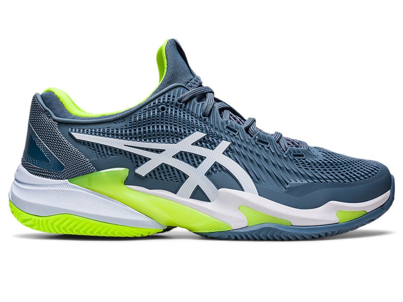 Asics Court FF 3 Clay メンズ テニスシューズ グレー 青 白 | JP3148-251