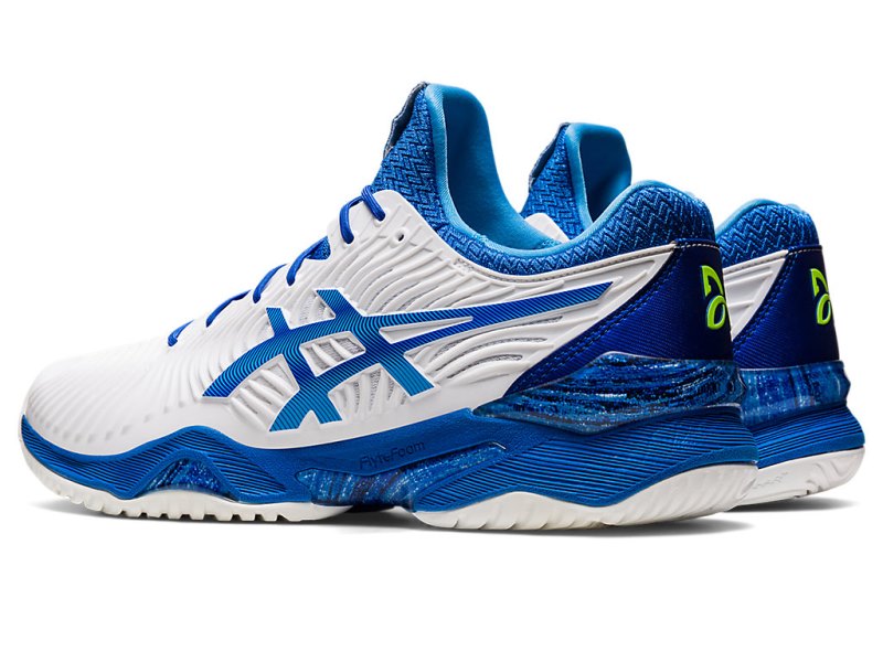 Asics Court FF Novak メンズ テニスシューズ 白 青 | JP0444-159