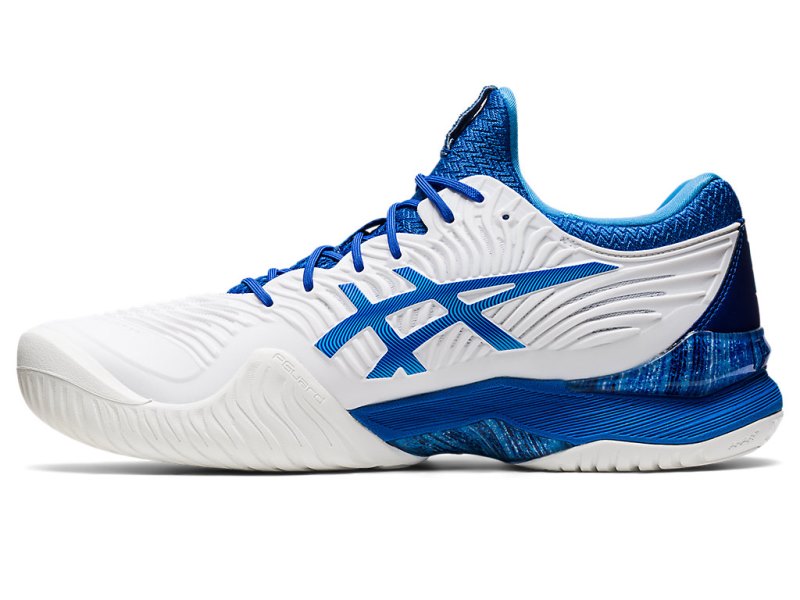 Asics Court FF Novak メンズ テニスシューズ 白 青 | JP0444-159
