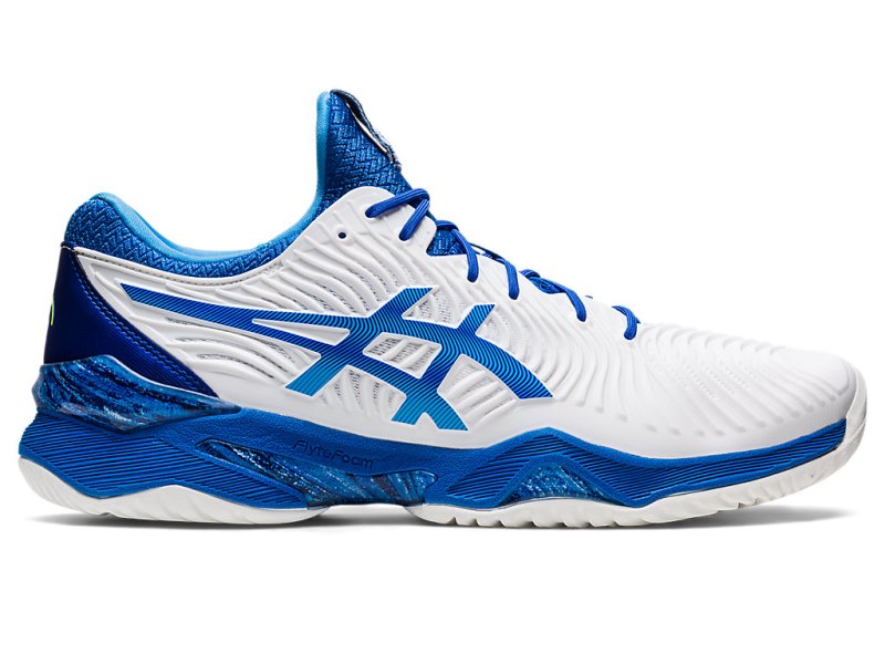 Asics Court FF Novak メンズ テニスシューズ 白 青 | JP0444-159