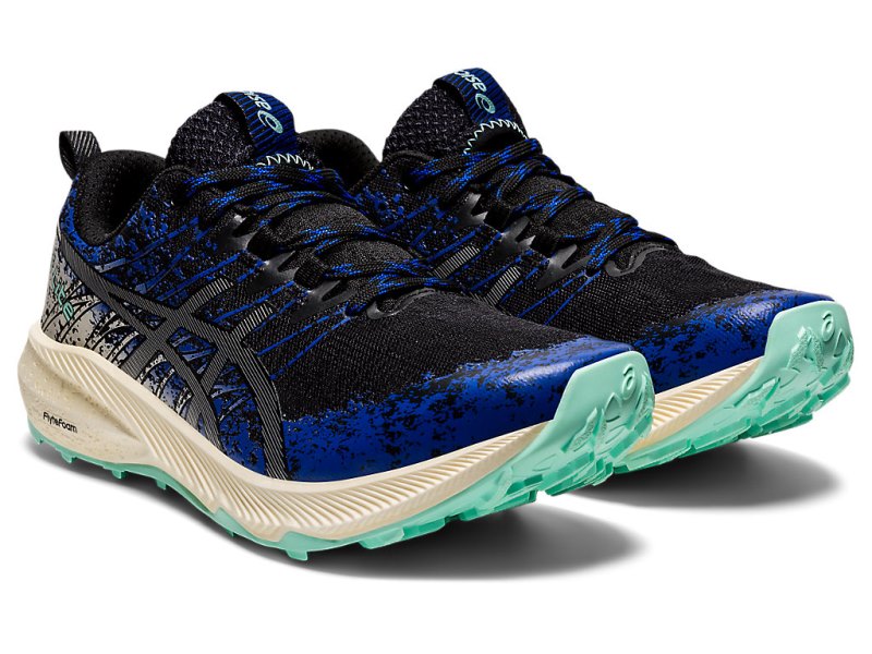 Asics Fuji Lite 2 レディース トレイルランニングシューズ 黒 シルバー | JP1279-609