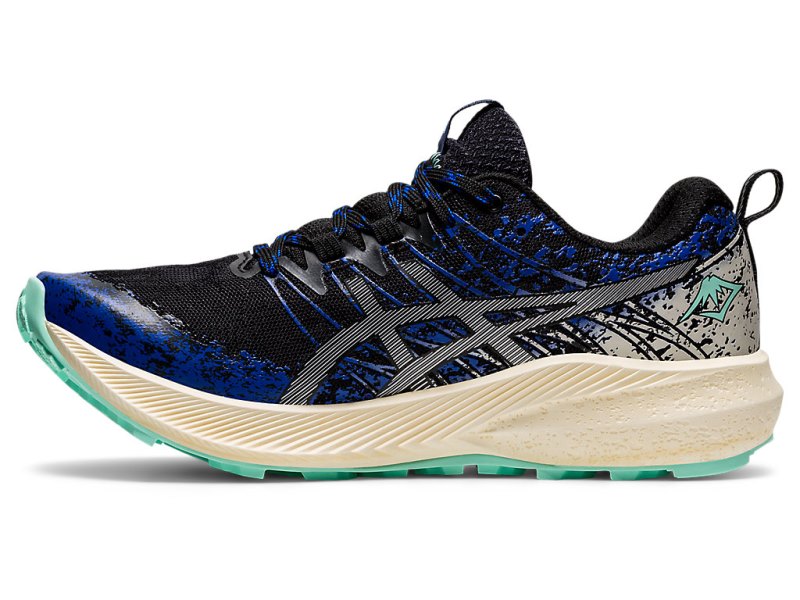 Asics Fuji Lite 2 レディース トレイルランニングシューズ 黒 シルバー | JP1279-609