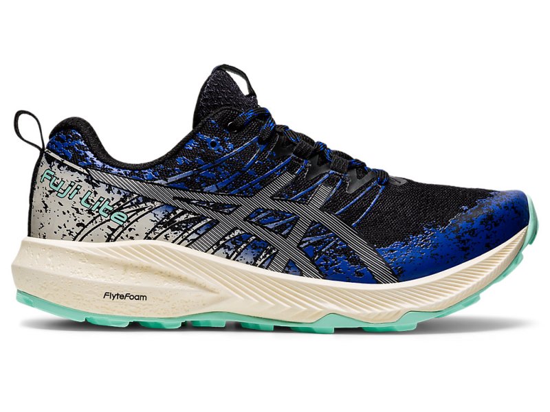 Asics Fuji Lite 2 レディース トレイルランニングシューズ 黒 シルバー | JP1279-609