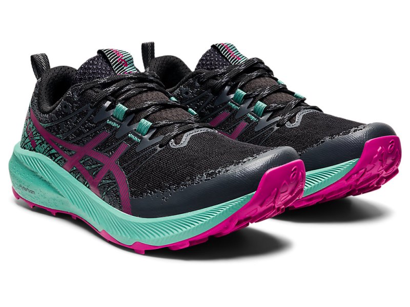 Asics Fuji Lite 2 レディース トレイルランニングシューズ 黒 パープル 赤 | JP8926-370