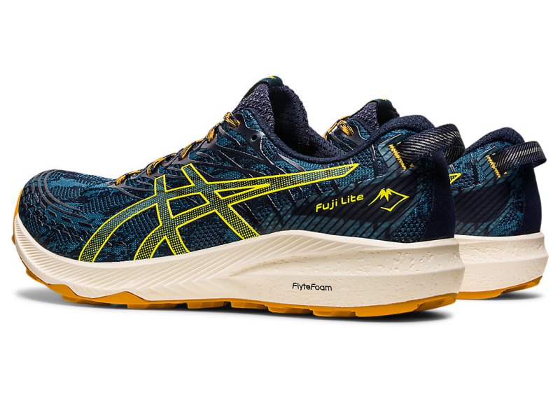 Asics Fuji Lite 3 メンズ トレイルランニングシューズ ターコイズ ゴールド 黄色 | JP2850-493