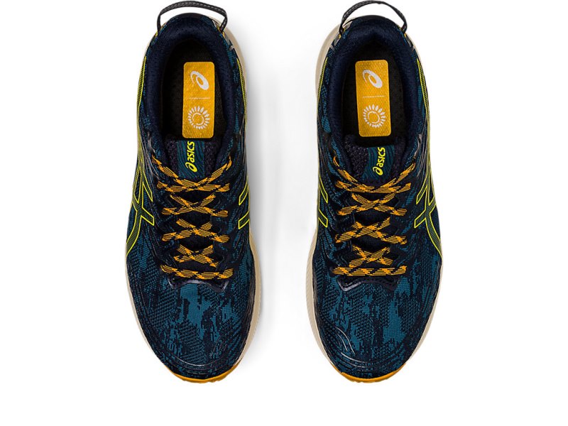 Asics Fuji Lite 3 メンズ トレイルランニングシューズ ターコイズ ゴールド 黄色 | JP2850-493