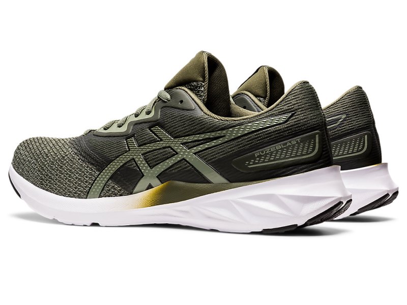 Asics Fuzeblast メンズ ランニングシューズ オリーブ 黒 | JP9657-195