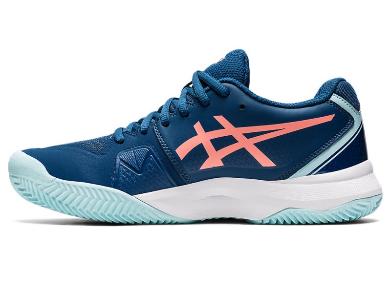 Asics Gel-challenger 13 Clay レディース テニスシューズ ライトインディゴブルー コーラル 色 | JP3803-918