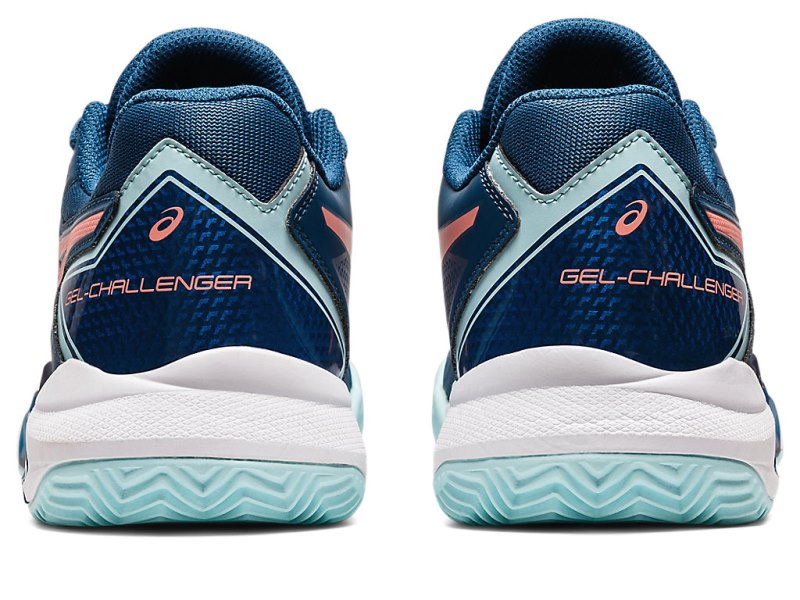 Asics Gel-challenger 13 Clay レディース テニスシューズ ライトインディゴブルー コーラル 色 | JP3803-918