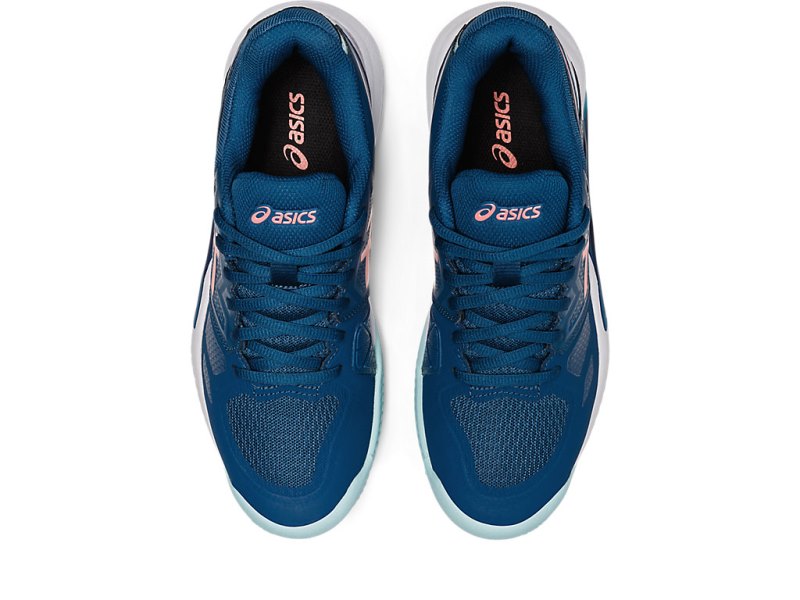 Asics Gel-challenger 13 Clay レディース テニスシューズ ライトインディゴブルー コーラル 色 | JP3803-918