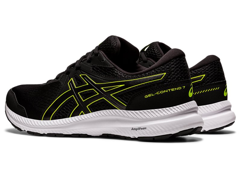 Asics Gel-contend 7 (4E) メンズ ランニングシューズ 黒 緑 | JP7201-259