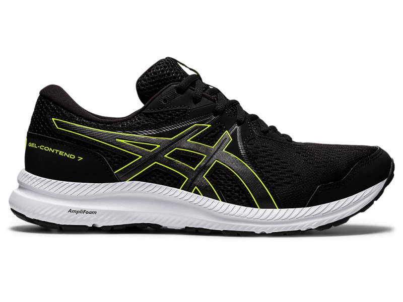 Asics Gel-contend 7 (4E) メンズ ランニングシューズ 黒 緑 | JP7201-259