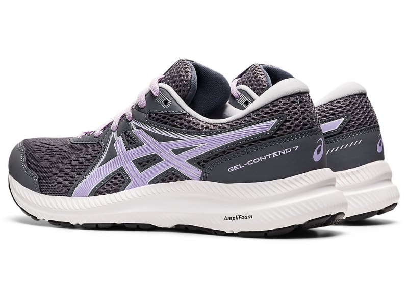 Asics Gel-contend 7 レディース ランニングシューズ グレー 紫 | JP9413-730