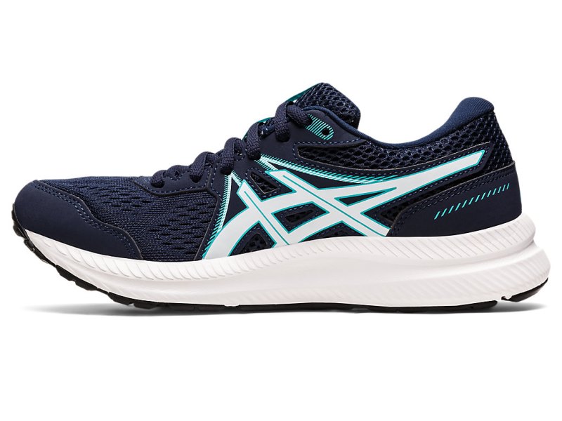 Asics Gel-contend 7 レディース ランニングシューズ 黒 ライト青 | JP0658-977