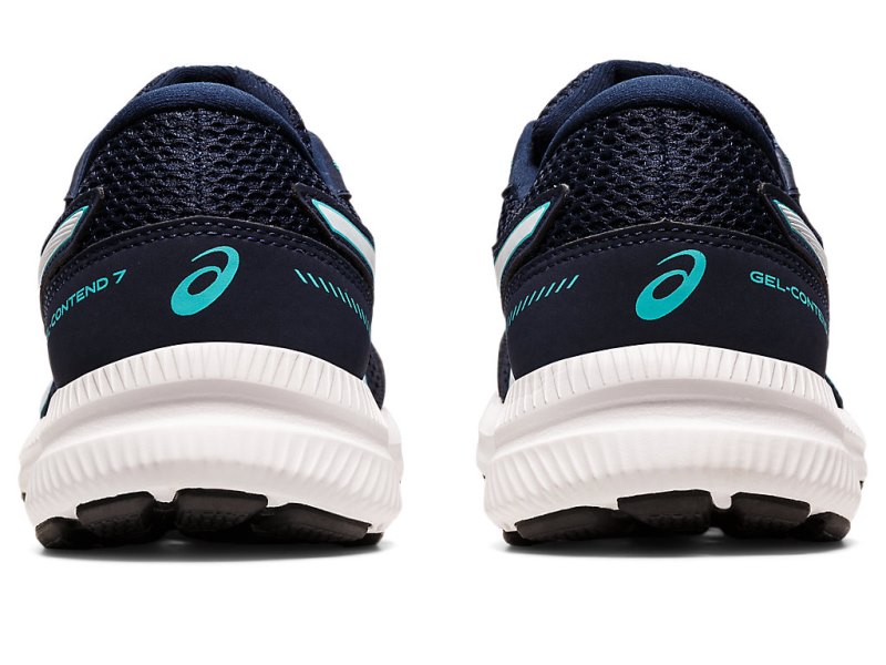 Asics Gel-contend 7 レディース ランニングシューズ 黒 ライト青 | JP0658-977