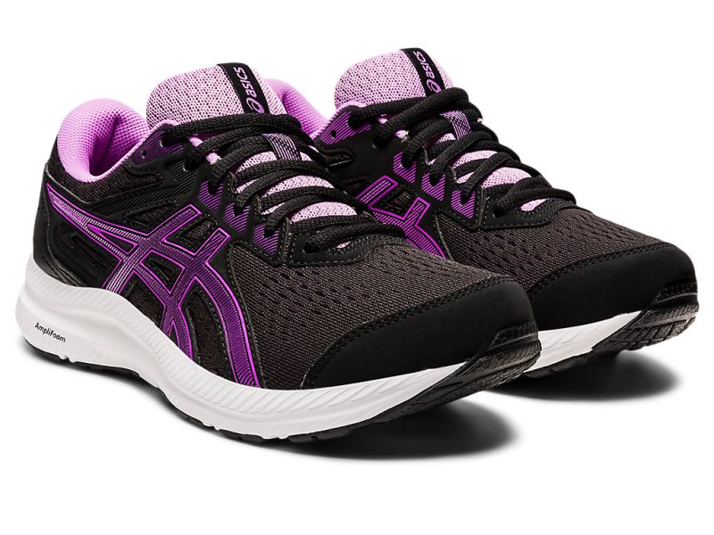 Asics Gel-contend 8 レディース ランニングシューズ 黒 紫 | JP6778-993