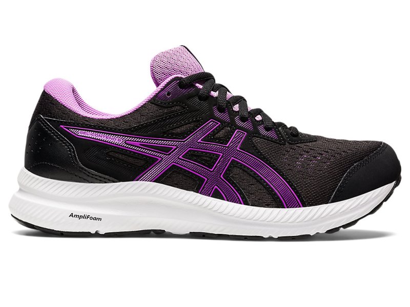 Asics Gel-contend 8 レディース ランニングシューズ 黒 紫 | JP6778-993