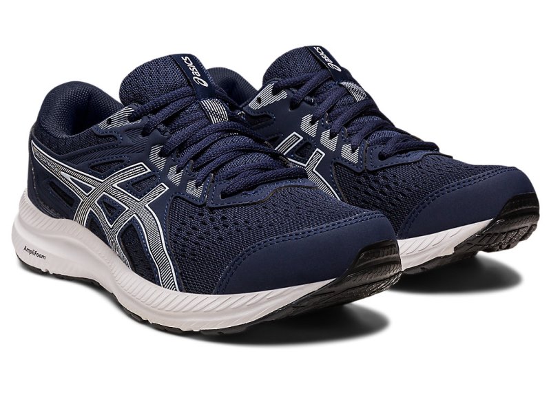 Asics Gel-contend 8 レディース ランニングシューズ 黒 青 | JP7569-404