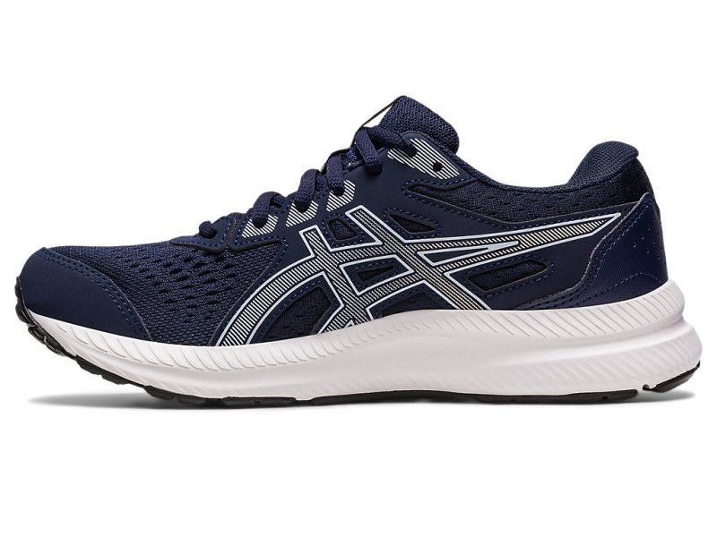 Asics Gel-contend 8 レディース ランニングシューズ 黒 青 | JP7569-404