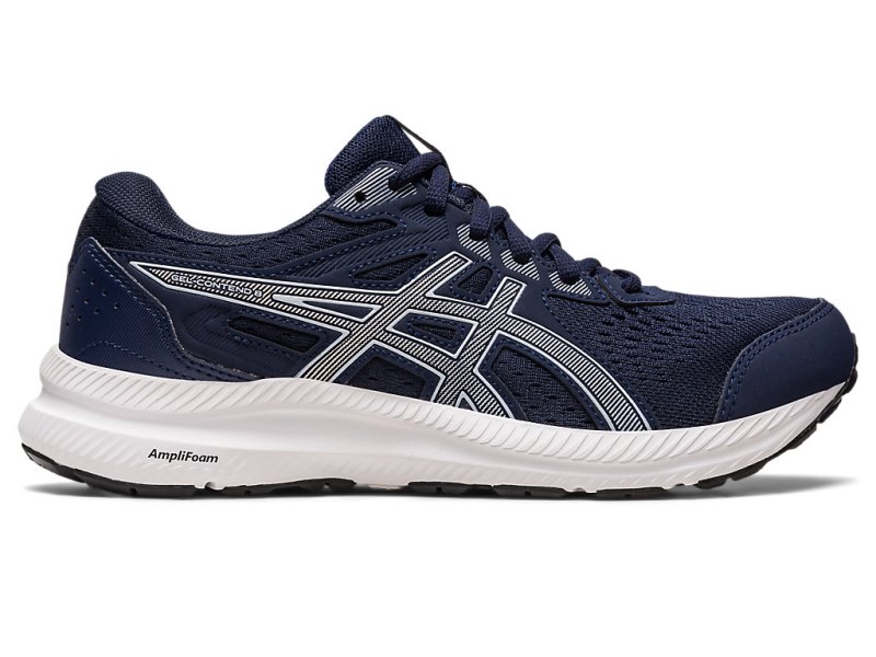 Asics Gel-contend 8 レディース ランニングシューズ 黒 青 | JP7569-404