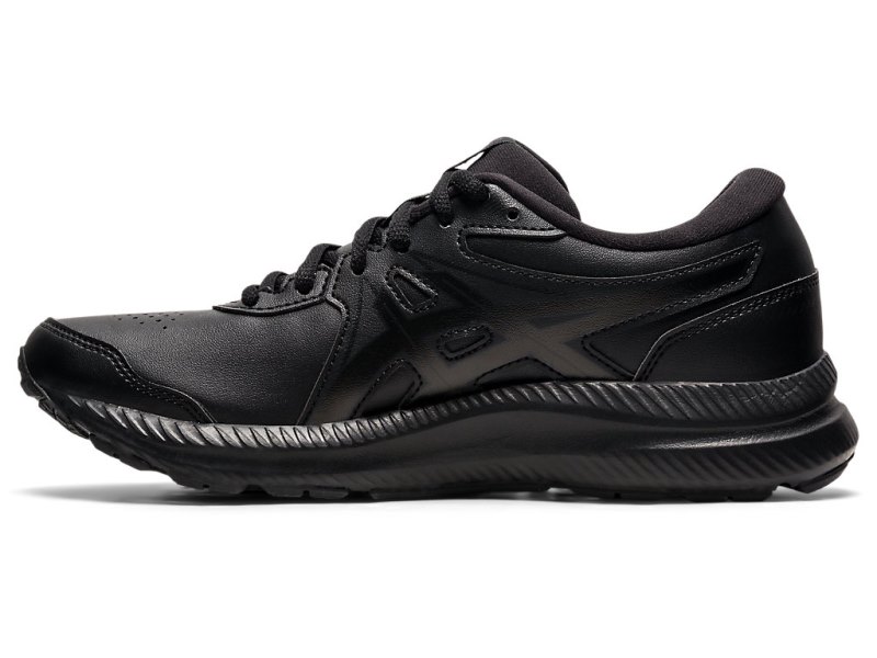 Asics Gel-contend Walker レディース ランニングシューズ 黒 黒 | JP8443-052
