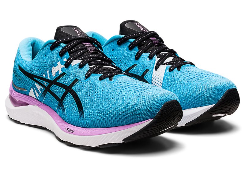 Asics Gel-cumulus 24 Ekiden レディース ランニングシューズ ライトターコイズ 黒 | JP8491-445