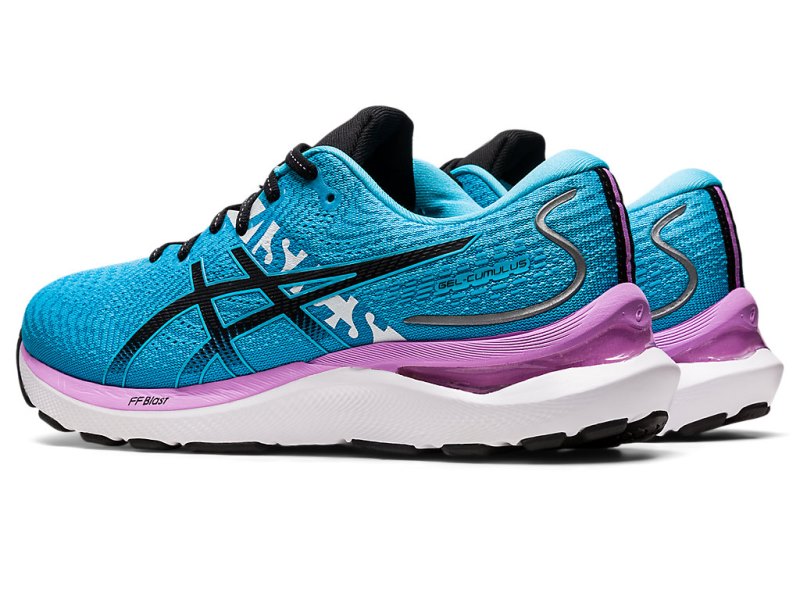 Asics Gel-cumulus 24 Ekiden レディース ランニングシューズ ライトターコイズ 黒 | JP8491-445