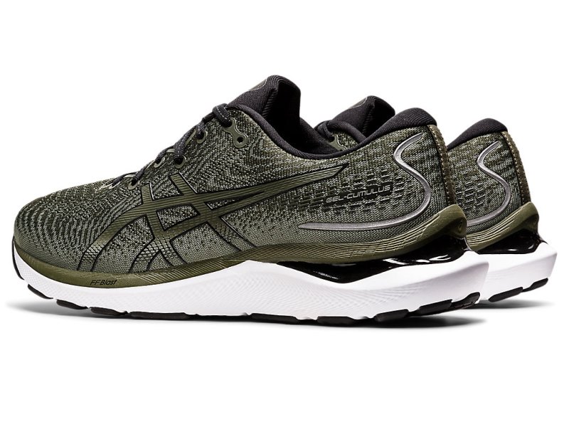 Asics Gel-cumulus 24 メンズ ランニングシューズ オリーブ 黒 | JP7920-431