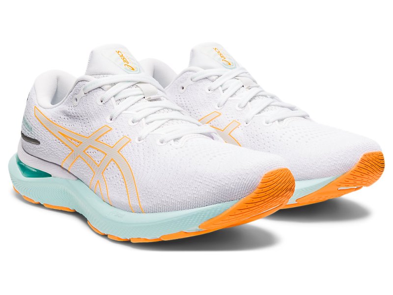 Asics Gel-cumulus 24 レディース ランニングシューズ 白 オレンジ | JP8618-721