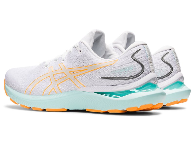Asics Gel-cumulus 24 レディース ランニングシューズ 白 オレンジ | JP8618-721