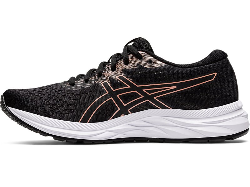 Asics Gel-eXCite 7 レディース ランニングシューズ 黒 ピンク ゴールド | JP1819-776