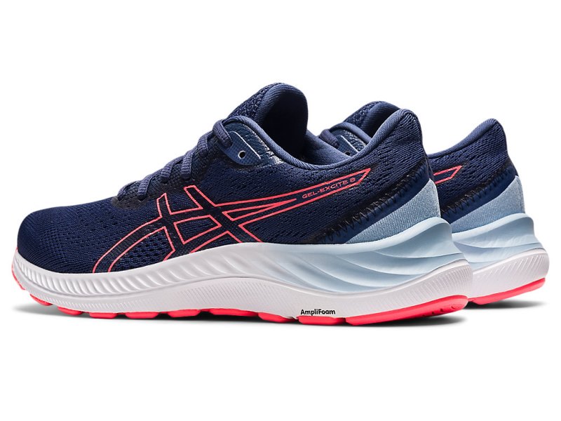 Asics Gel-eXCite 8 (D) レディース ランニングシューズ 青 コーラル 色 | JP1369-027
