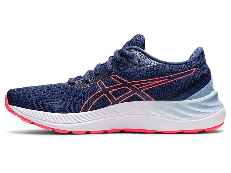Asics Gel-eXCite 8 (D) レディース ランニングシューズ 青 コーラル 色 | JP1369-027