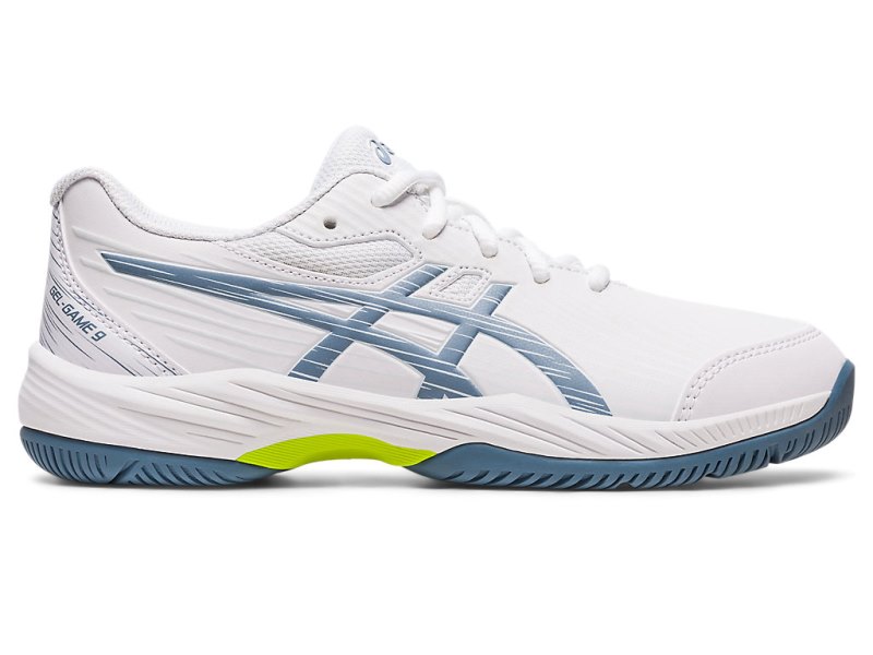 Asics Gel-game 9 キッズ テニスシューズ 白 グレー 青 | JP4999-819