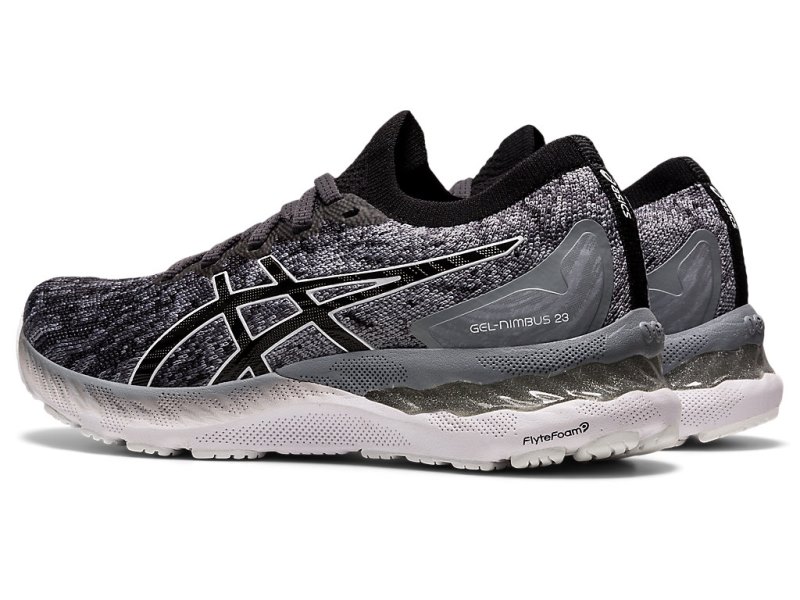 Asics Gel-nimbus 23 Knit レディース ランニングシューズ グレー 黒 | JP9030-682