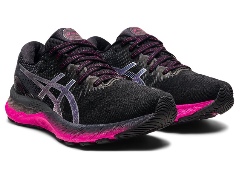 Asics Gel-nimbus 23 レディース ランニングシューズ 黒 シルバー | JP9843-595