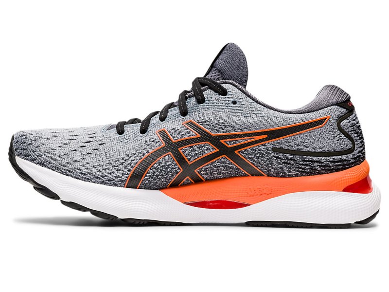 Asics Gel-nimbus 24 メンズ ランニングシューズ グレー オレンジ | JP1856-644