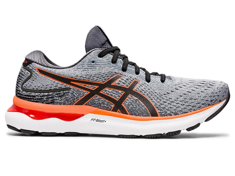 Asics Gel-nimbus 24 メンズ ランニングシューズ グレー オレンジ | JP1856-644