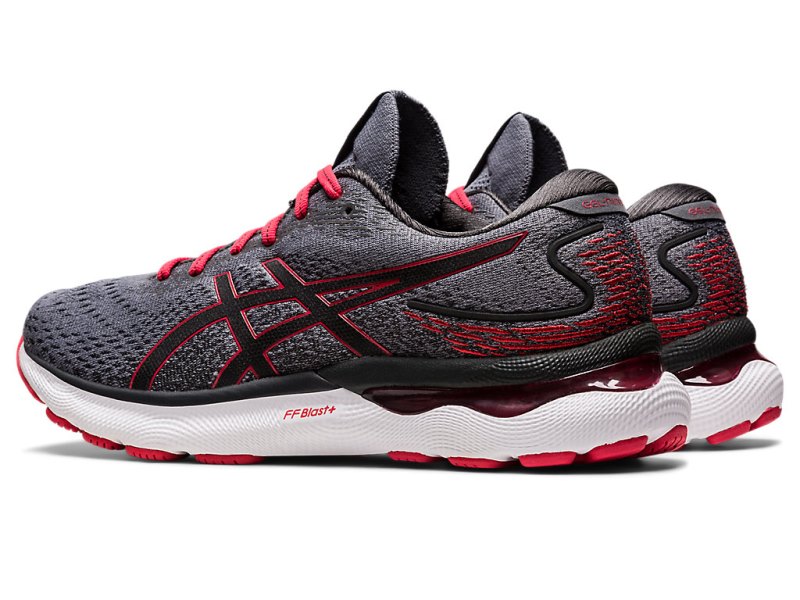Asics Gel-nimbus 24 メンズ ランニングシューズ グレー 赤 | JP9713-783