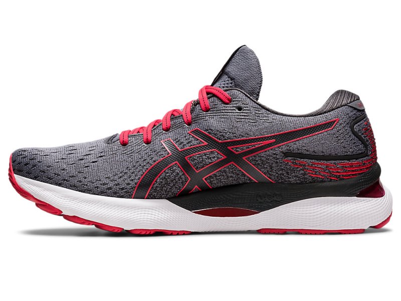 Asics Gel-nimbus 24 メンズ ランニングシューズ グレー 赤 | JP9713-783