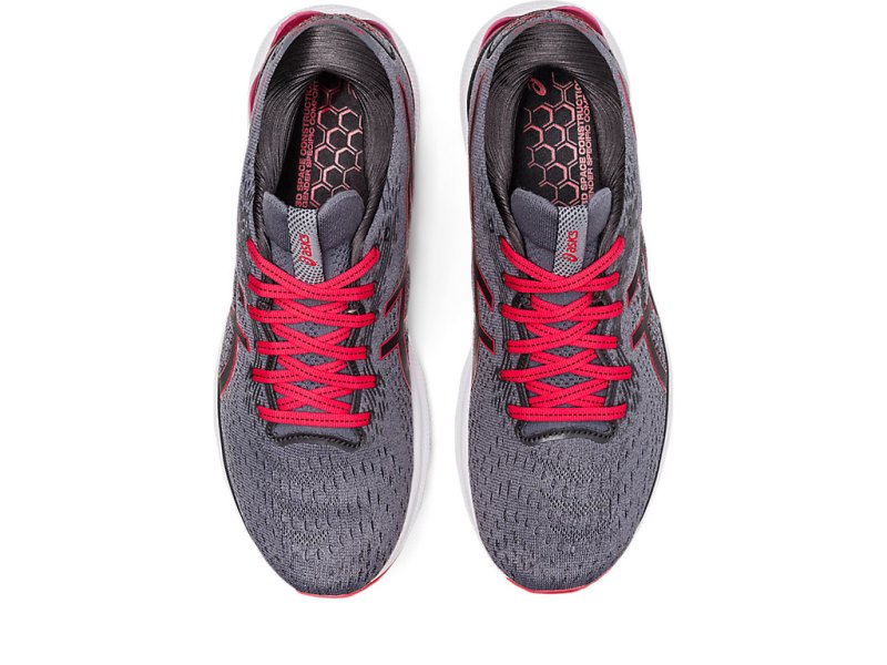 Asics Gel-nimbus 24 メンズ ランニングシューズ グレー 赤 | JP9713-783