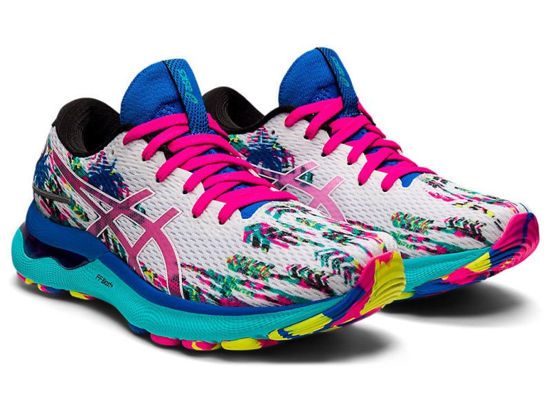Asics Gel-nimbus 24 レディース ランニングシューズ 白 ピンク | JP3975-802