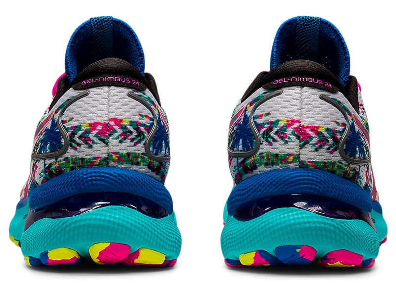 Asics Gel-nimbus 24 レディース ランニングシューズ 白 ピンク | JP3975-802