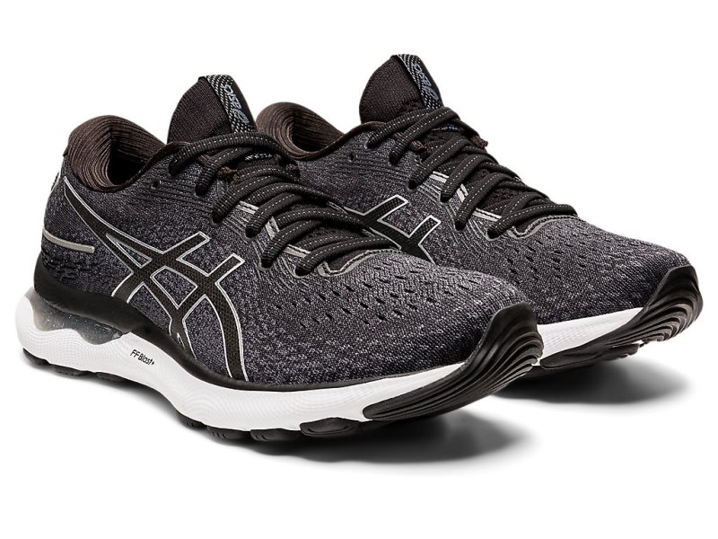 Asics Gel-nimbus 24 レディース ランニングシューズ 黒 シルバー | JP7011-183