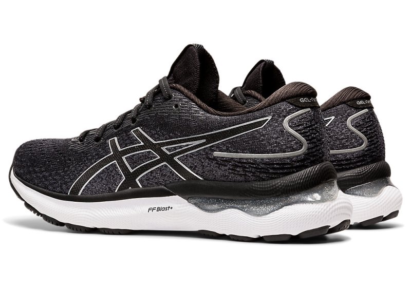 Asics Gel-nimbus 24 レディース ランニングシューズ 黒 シルバー | JP7011-183