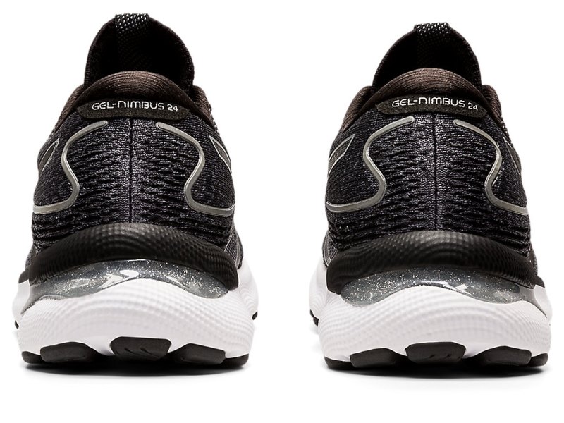 Asics Gel-nimbus 24 レディース ランニングシューズ 黒 シルバー | JP7011-183