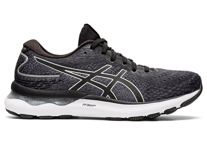 Asics Gel-nimbus 24 レディース ランニングシューズ 黒 シルバー | JP7011-183